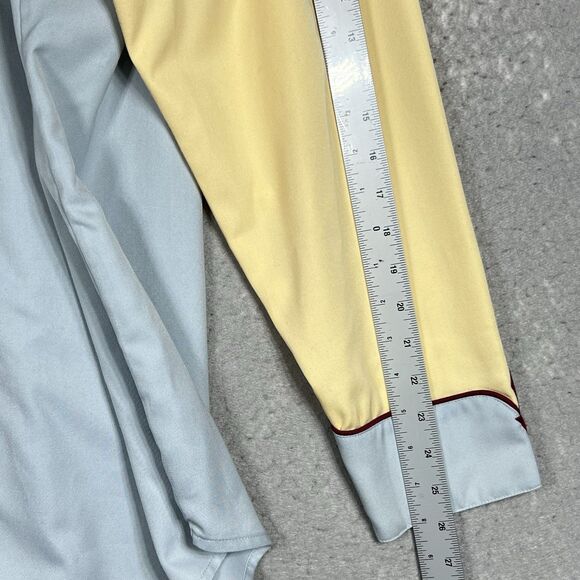 VTG Scully Western Rodeo Shirt Pearl Snap Men’s Sz XL Yellow/ Blue Long Sleeve - Picture 7 of 13